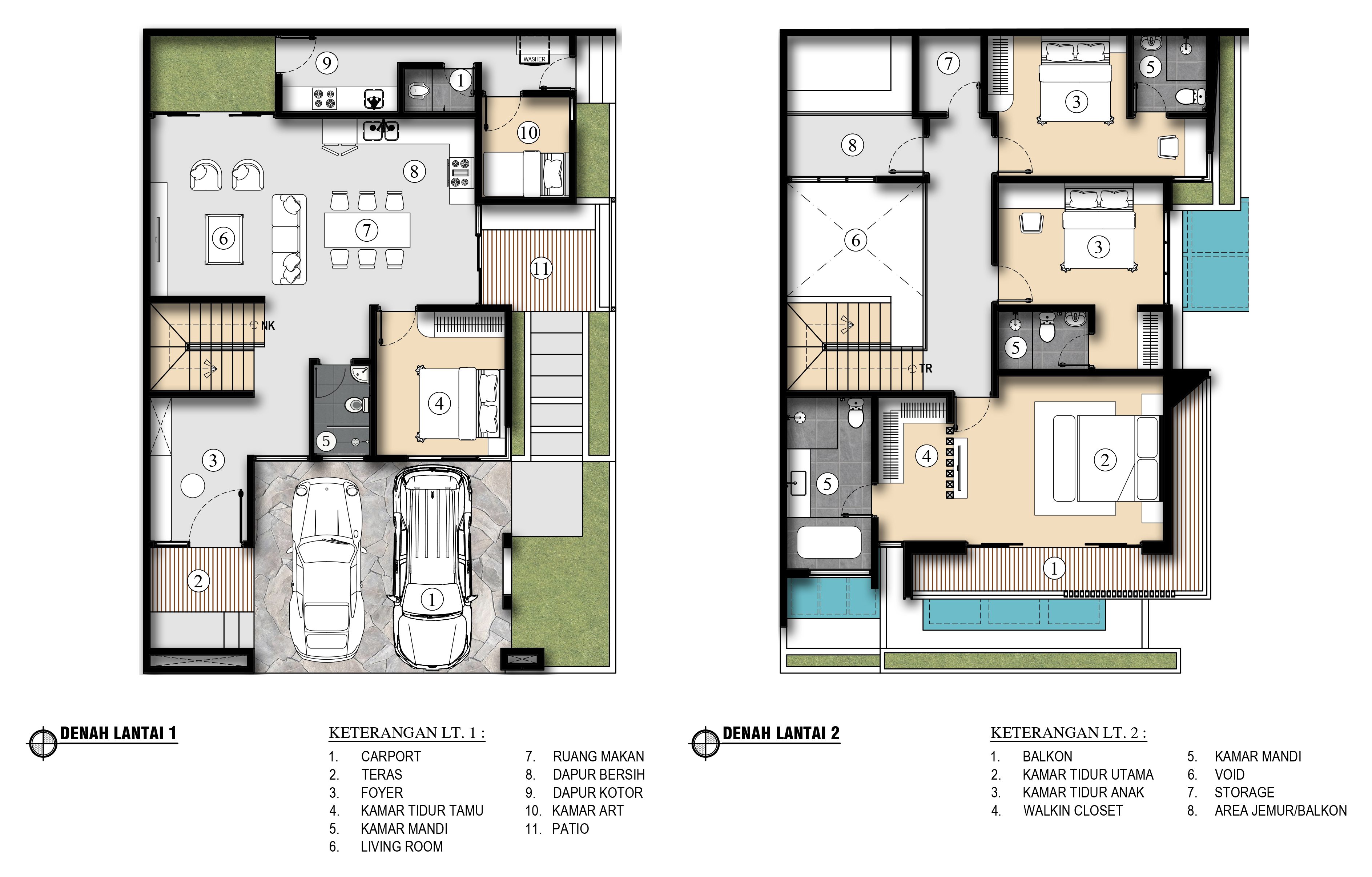 Floor plans for Rumah Solterra Vol. 1.