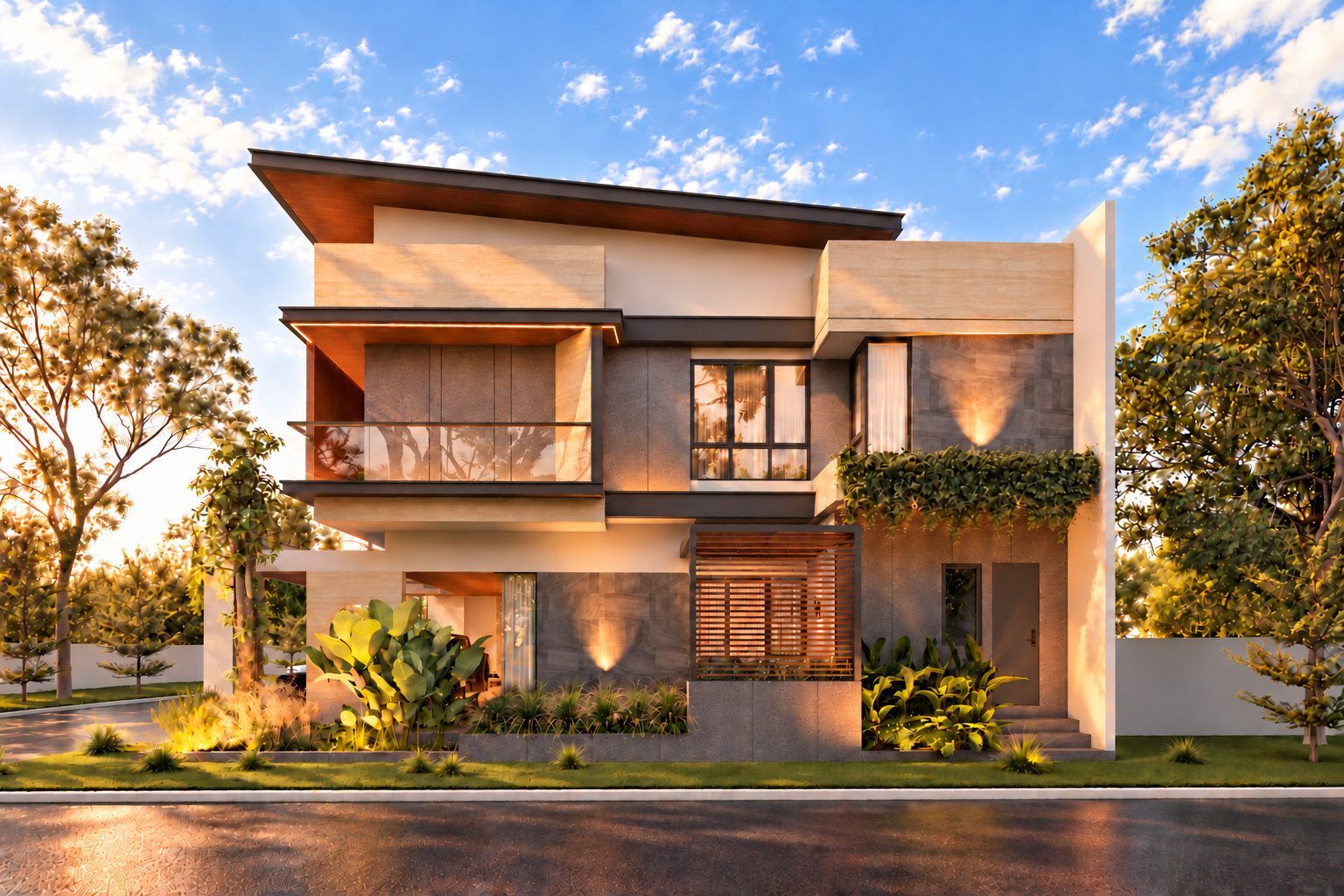 Side elevation render of Rumah Solterra Vol. 1.