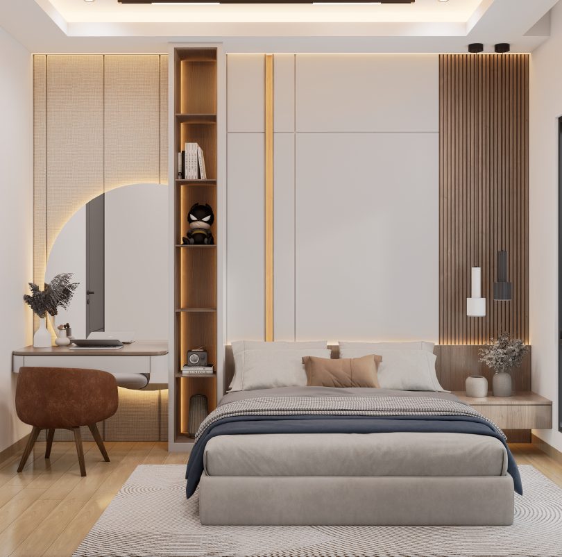 First child’s bedroom interior render.